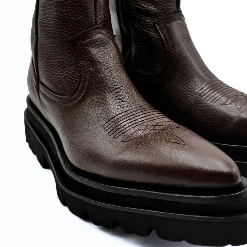 Chunky cowboy boots brown