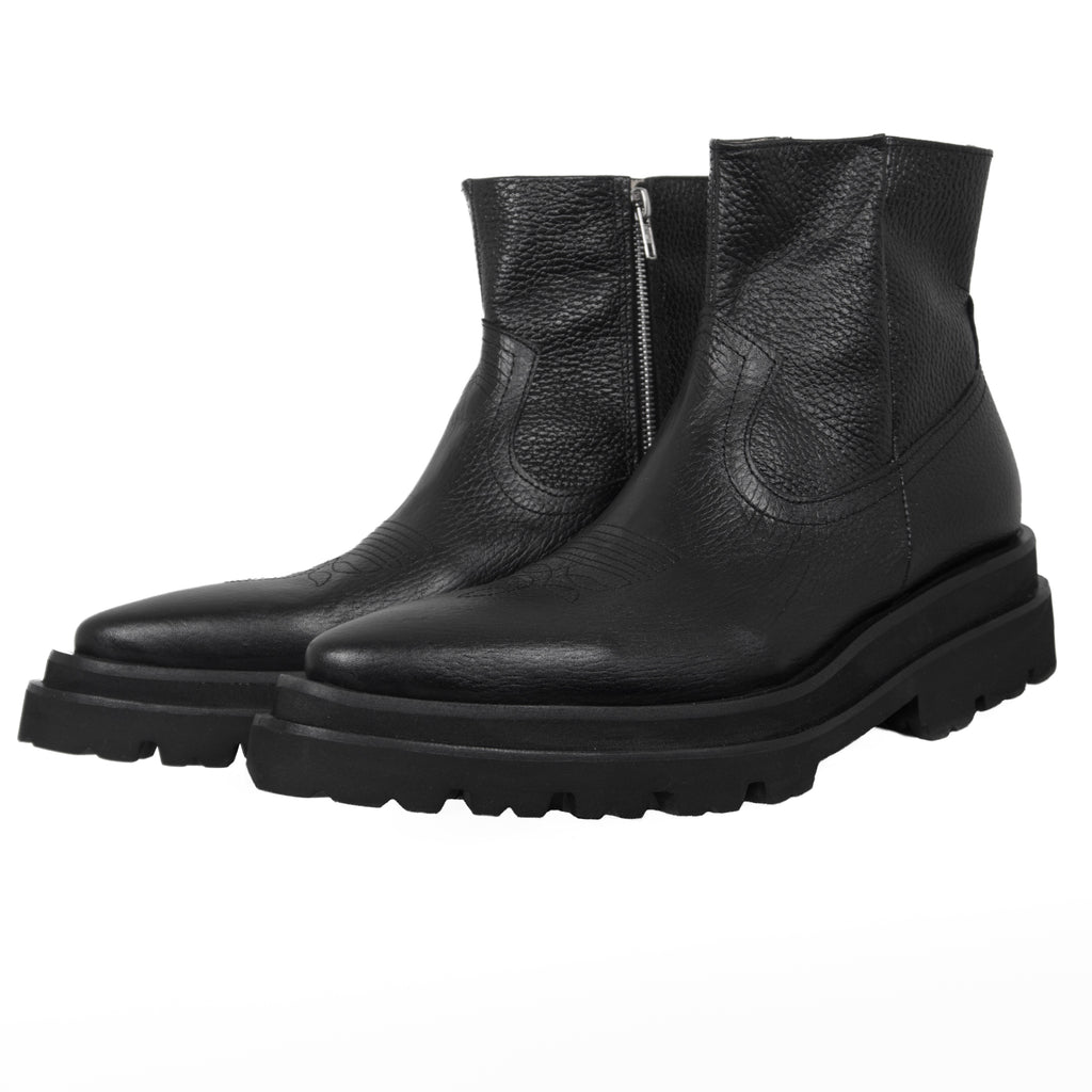 Chunky cowboy boots sinner black