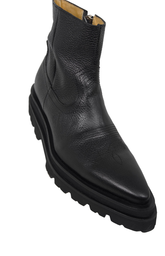 Chunky cowboy boots sinner black