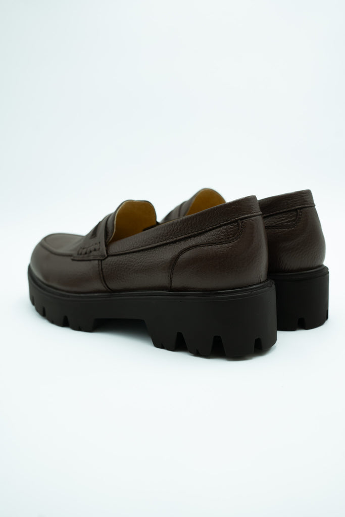 Chunky penny loafers brown