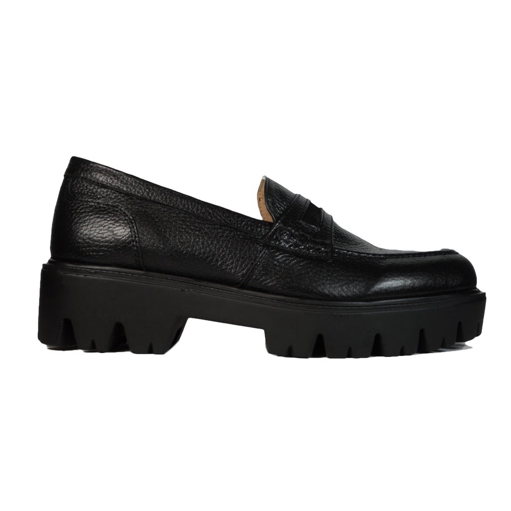 Chunky penny loafers black