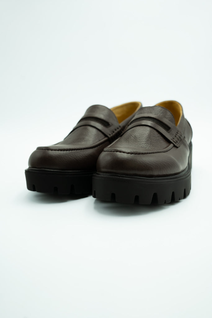 Chunky penny loafers brown