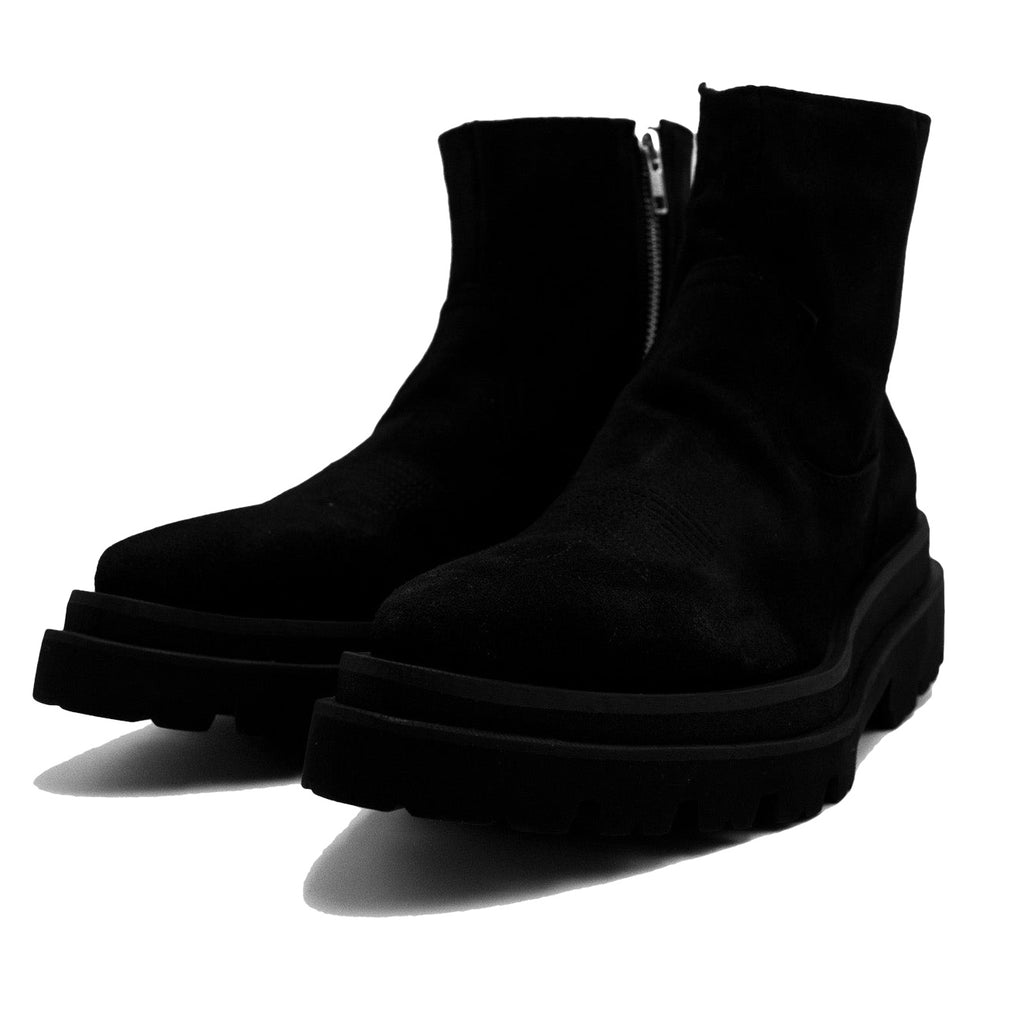 Chunky cowboy boots black gamuza