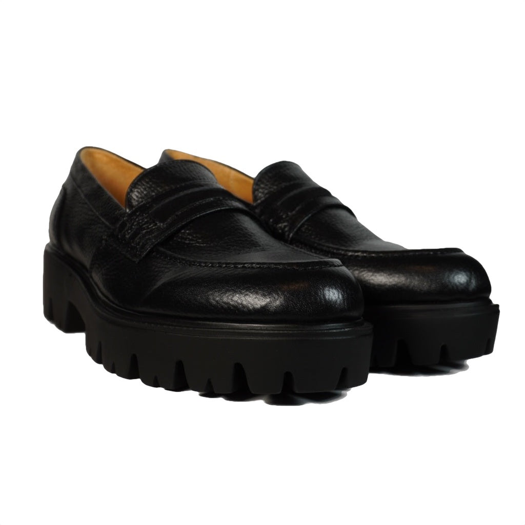 Chunky penny loafers black