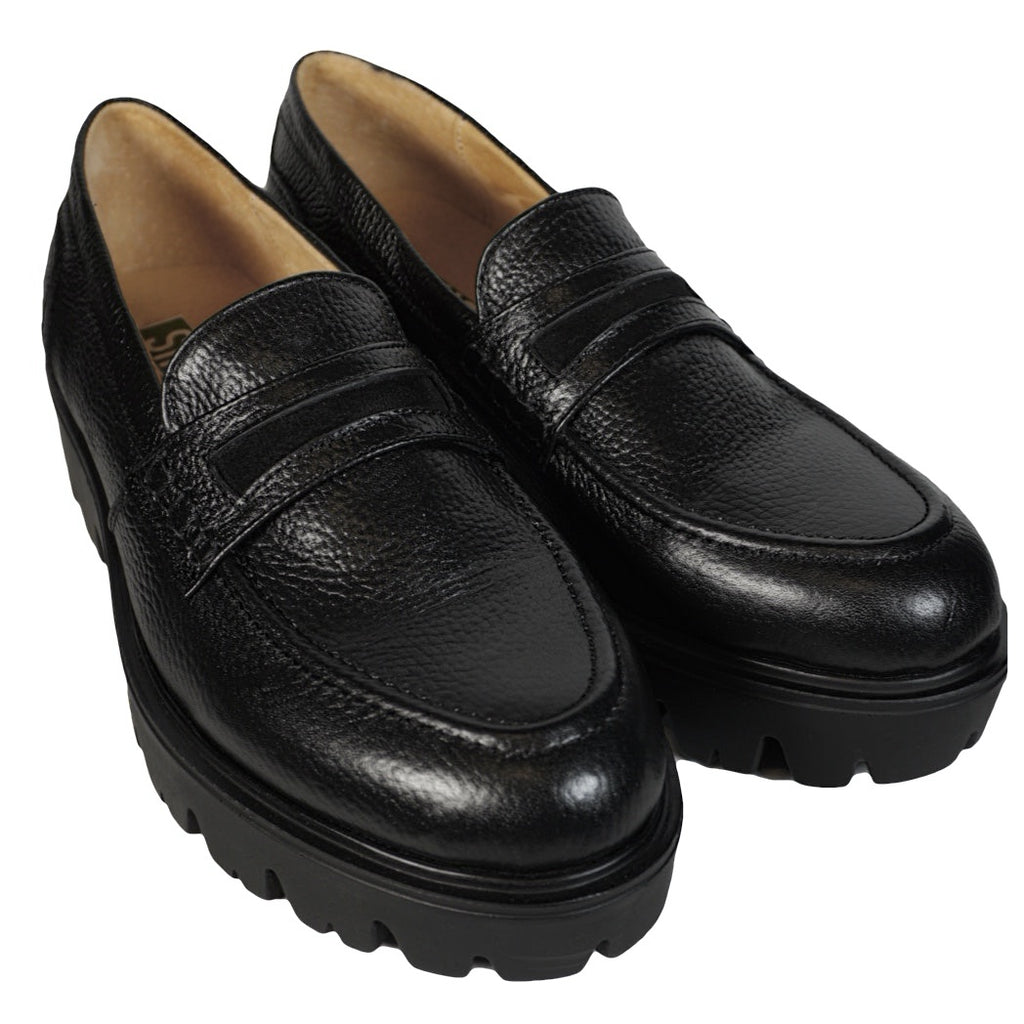 Chunky penny loafers black